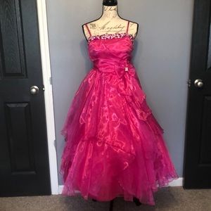 Hot pink girls party dress